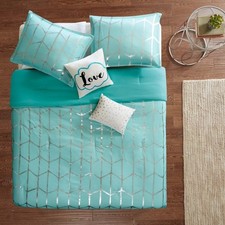 Intelligent Design Raina 5-Pc. Comforter Set, Full/Queen Aqua/Silver
