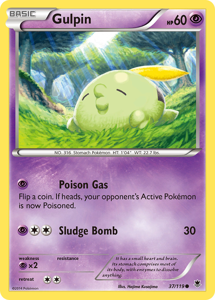 GULPIN 37/119 COMMON PHANTOM FORCES POKEMON LIGHTLY PLAYED