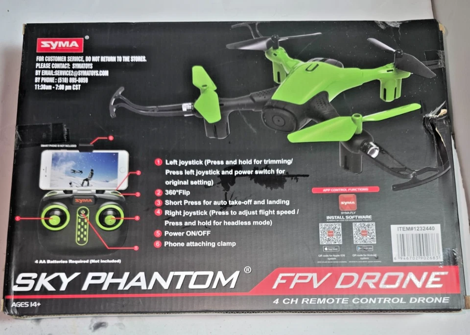Syma Sky Phantom FPV Drone + Syma S-107G Metal Helicopter RC Toy Bundle New in B - Image 2 of 4