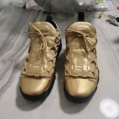 NIKE AIR MEN\'S MORE MONEY GOLD ATHLETIC SNEAKERS Nike Air More Money Gold Black Low Top Sneakers Basketball  main image 4