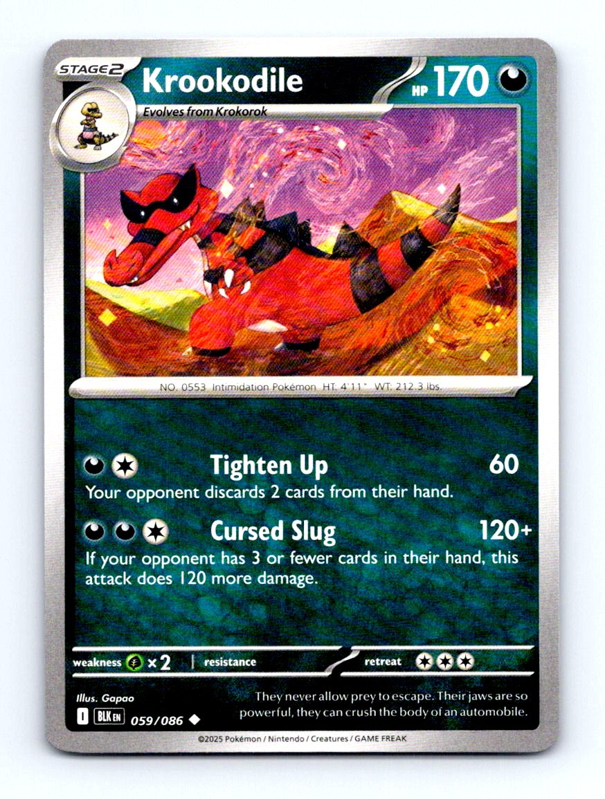 #59 2025 Pokemon Black Bolt - Krookodile BASE