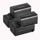 Gvm Great Video Maker Batteries with Travel Chargers for Camera, 4400mAh - Black