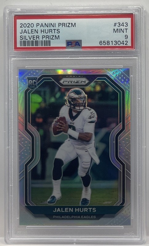 2020 Panini Silver Prizm #343 Jalen Hurts Eagles RC Rookie PSA 9 MINT RARE SP