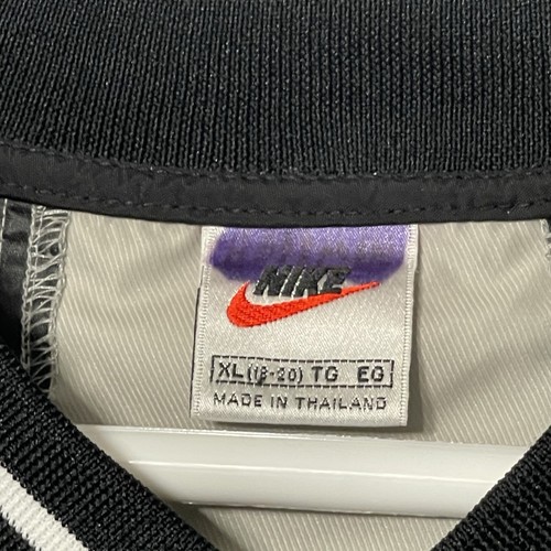 VTG 90's Nike Back Center Swoosh Lined Pullover Black Windbreaker Size Youth XL - Picture 4 of 8
