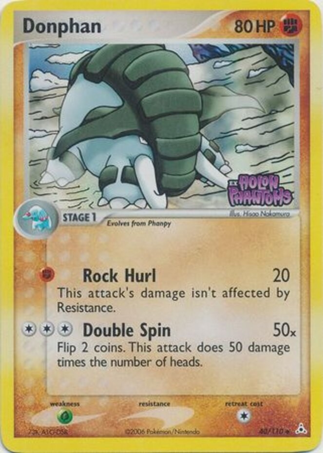 Donphan - 40/110 - Uncommon - Reverse Holo NM, English Pokemon EX Holon Phantoms