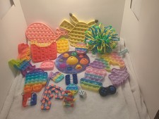 Lot Of 21 Fidget Toys, Pop It, Controller, Chain