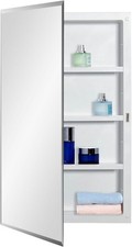Plastic Medicine Mirror Cabinet Bathroom 16 x 26 inch Surface  Recessed Mount