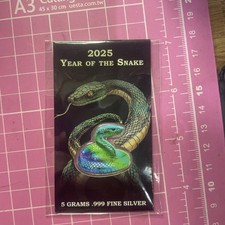 2025 Year of the Snake 5g .999 Fine Silver Collectible Bar - Lunar Series