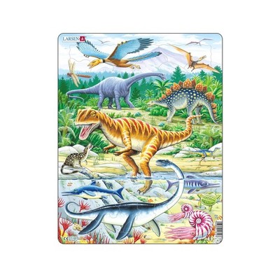 Larsen FH16 Dinosaurussen uit de Jura periode, Frame puzzel met 35 stukjes