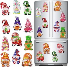 Frienda 12 Pcs Diamond Art Magnets Refrigerator Painting Multicolor