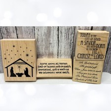 Stampabilities CHRISTMAS Nativity Religious Wood Rubber Stamps Lot of 4