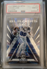 PSA 10 2023 Panini Donruss Optic Blazers Prizm CeeDee Lamb #12 Cowboys