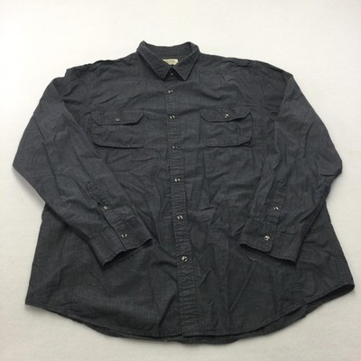 American Rag Cie Shirt Mens Large Gray Chambray Long Sleeve Button Up Casual