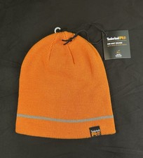 Timberland PRO Watch Cap Rib Knit Cuffed Beanie Orange One Size