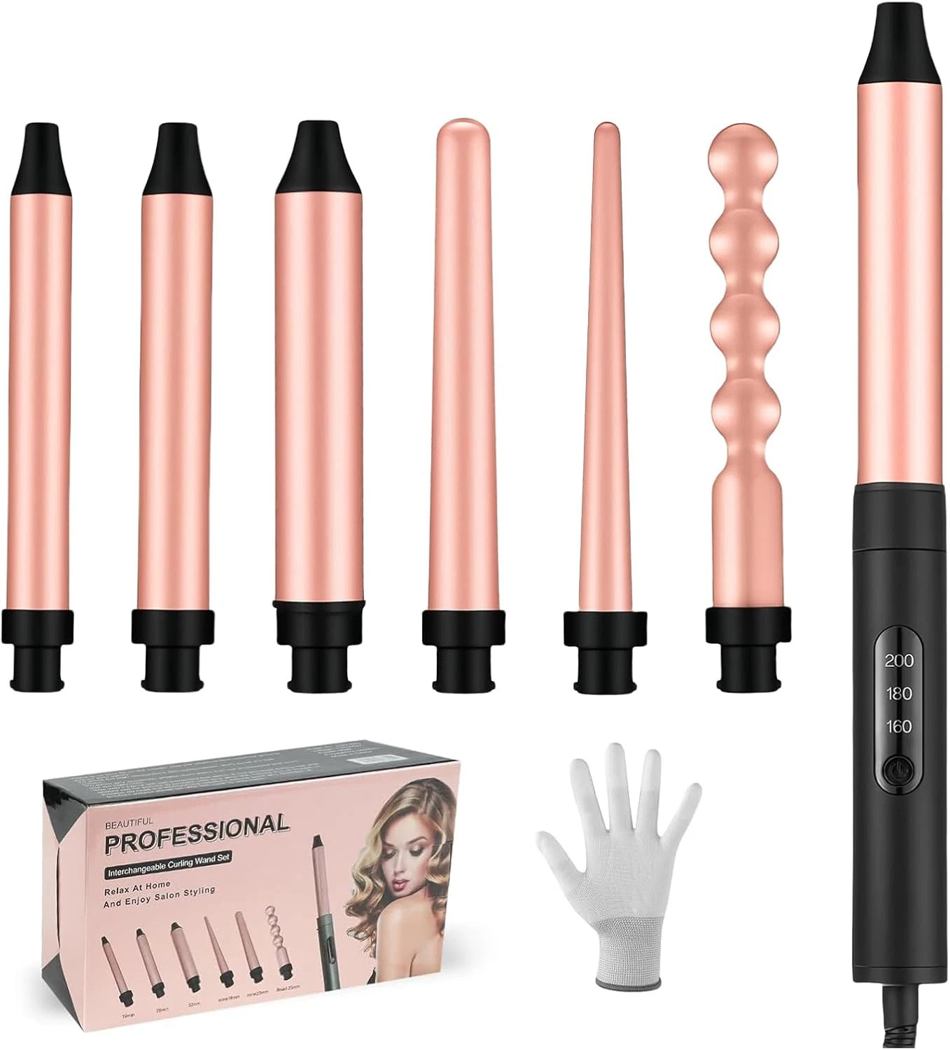 Set Ferro Arricciacapelli 6 in 1 Ceramica Professionale 200°C Offerta