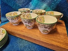 Copeland Spode Byron Tea Cups & Saucer X6  1930s Vintage Bone China Spode's