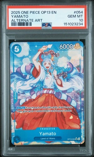 2025 ONE PIECE OP13-CARRYING ON HIS WILL ALTERNATE ART #054 YAMATO PSA 10