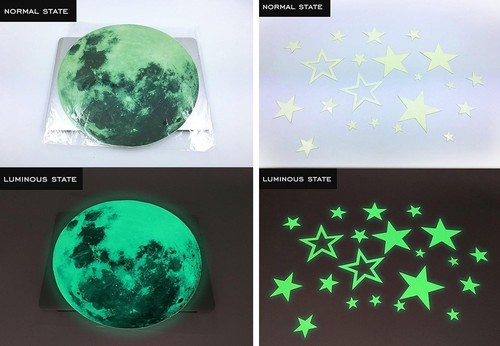 Marsway Kids Removable Moon Stars Glow in The Dark 30cm + 26pcs - Picture 7 of 7