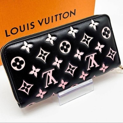 Louis Vuitton Monogram Coussin Zippy Wallet Black Pink Long Leather