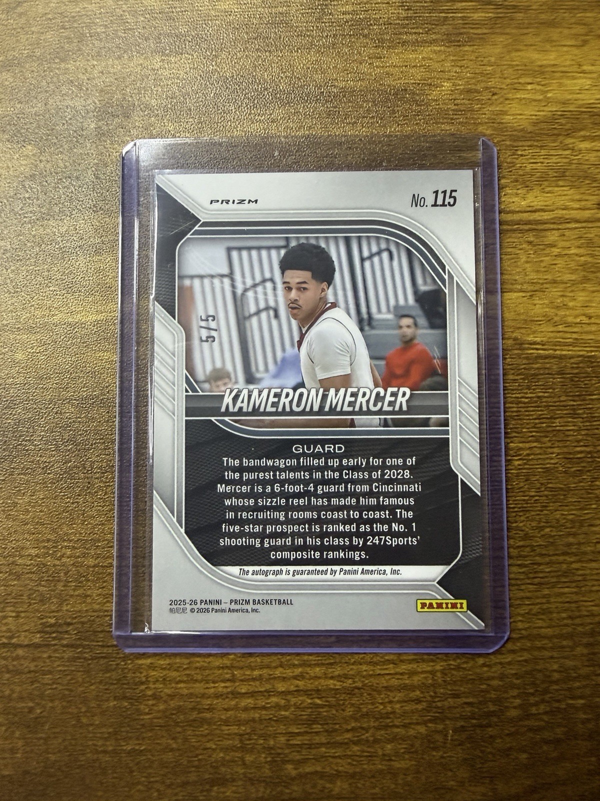 2025-26 Panini Prizm Kameron Mercer Gold Vinyl Auto 5/5 🔥 Must Have view 2