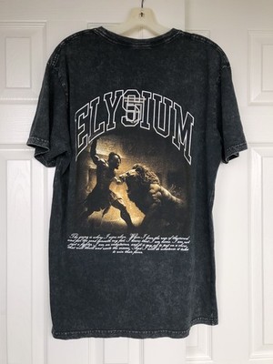 Elysium Athletic Centurion Never-Worn Graphic Tee Alex Eubank Stone Wash Size L