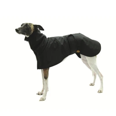 Fashion Dog eleganter Hundemantel speziell für Windhunde schwarz Windhundmantel