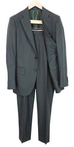 Suitsupply La Spalla Completo Da Uomo UK40R Verde 100% Lana 2 Pezzi A Un Bottone