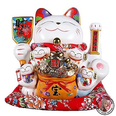 NEU EnergyPower Electric Maneki-neko (großes Premium-Modell) weißes Porzellan...