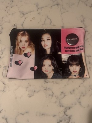 Blackpink Makeup Bag with Pin Badge Kpop Jennie Lisa Jisoo Rose