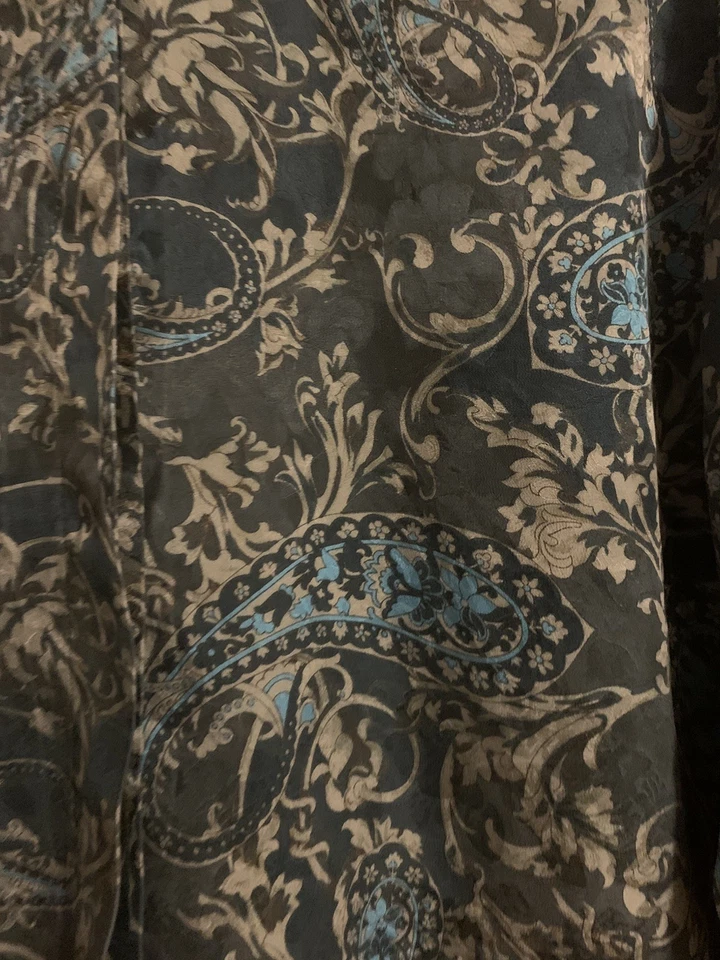 James Meade Green Paisley Pattern Print 100% Silk Shirt Size 14 - Image 4 of 4