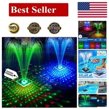 Upgraded Solar Pool Fountain with Lights,9.5'' Large Solar Floating Pool Fountai