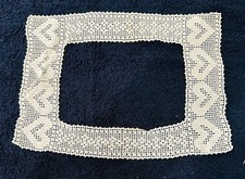 Antique Victorian Edwardian Lace Collar Plastron Crochet 3D SC Estate K