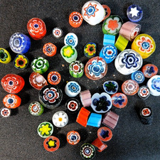 Mixed Millefiori Glass Slices 90 COE Fusing Mosaic 28 Grams