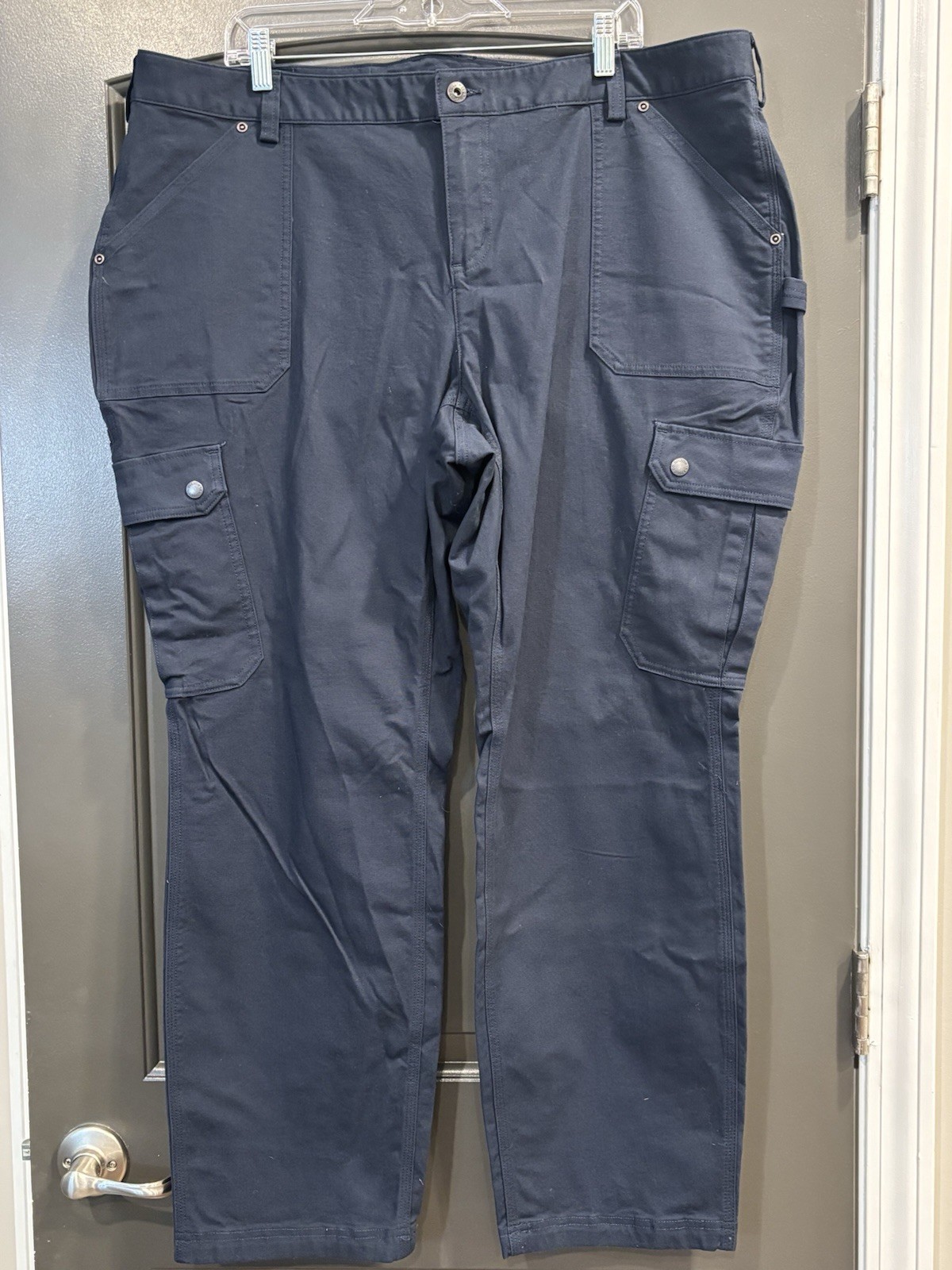 Duluth Trading Curvesetter Waistband Women's Navy Cargo Pants Sz 20W X 31