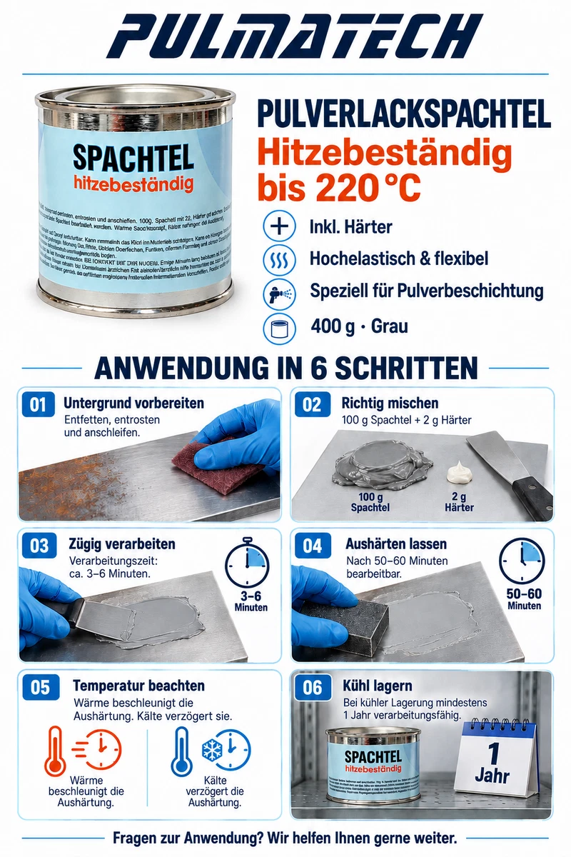 Spachtel - hitzebeständig bis 220°C. (Menge: 400g. )