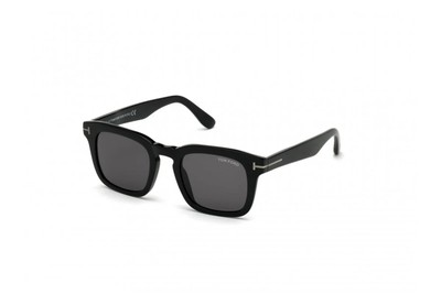 New Tom Ford Men Square Sunglasses FT0751-F-N Dax 01A Shiny Black/Smoke 53mm