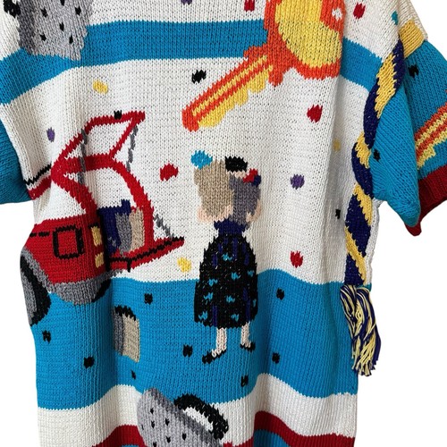 Vintage Berek Hand Knit Size Small Mom Pullover Sweater Appliqués New Dead Stock - Picture 9 of 19