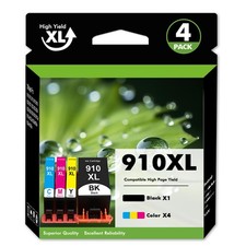 4 Pack 910XL Ink Cartridge Replacement for HP 910 OfficeJet Pro 8015 8013 8025