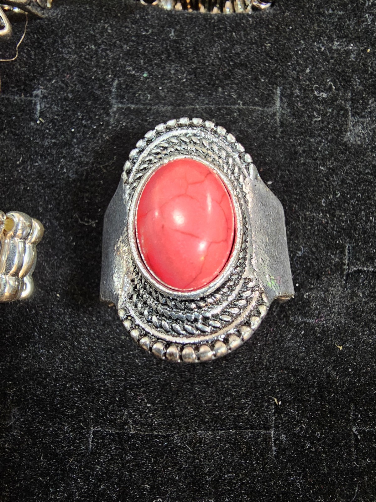 Adjustable Stretch Ring Lot Mixed Silvertone Jewe… - image 2