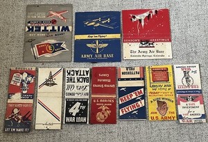 Lot Of 10 Vintage Military WW II Empty Matchbooks