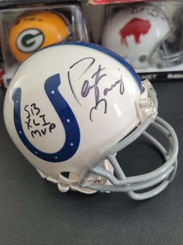 Peyton Manning Signed Indianapolis Colts Mini Helmet w/"SB XLI MVP" Insc. & COA