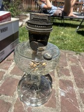Aladdin Washington Drape Clear Glass Kerosene Oil Lamp with Chimney