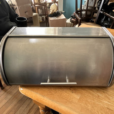 Mainstays Stainless Steel Bread Bin Silver Ha...