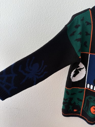 Vintage Hot Cashews Halloween Pullover Spinnennetz Katzen Hexe Oversized Größe Small - Bild 6 von 9