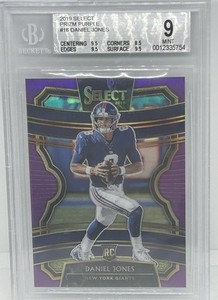 2019 Panini Select Daniel Jones Purple Prizm 69/75 #16 BGS 9 RC ROOKIE Concourse