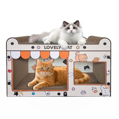 Cardboard Cat House Scratching Board Play Sleep 20.1x11.0x13.4 Inch Size L