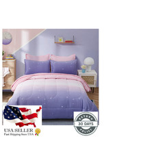 Dinjoy Girls Comforter Set Twin Size 6 Pieces Bed In A Bag Colorful Ombre Pink