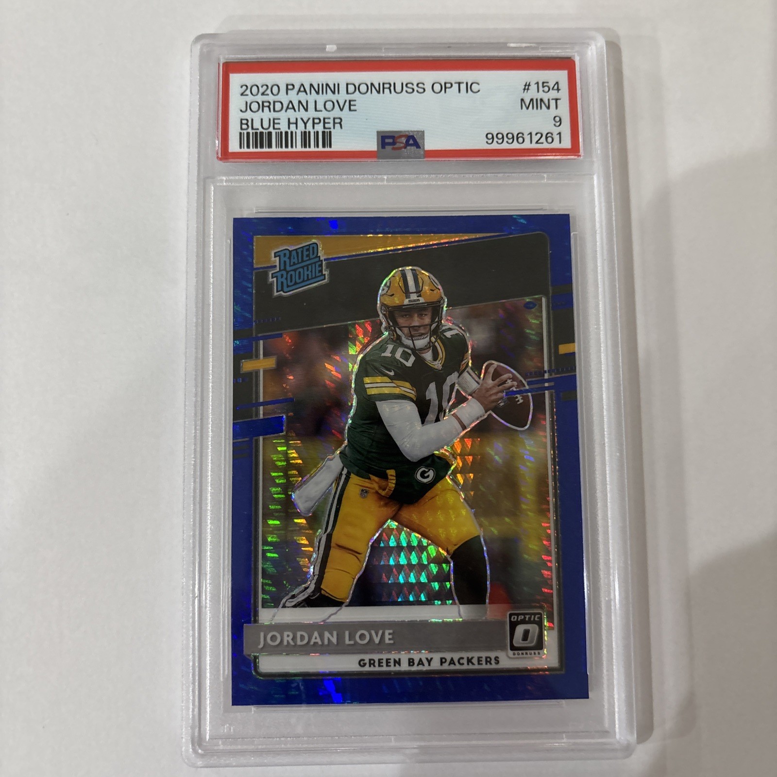 2020 Panini Donruss Optic - Rated Rookies Jordan Love #154 Blue Hyper Prizm (RC)