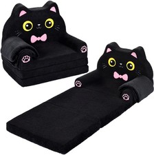 Kids Couch, 2-in-1 Soft Toddler Couch Fold Out with Blanket, Chair Comfy, Fol...