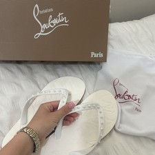 ego white sliders with red bottoms great condition read description